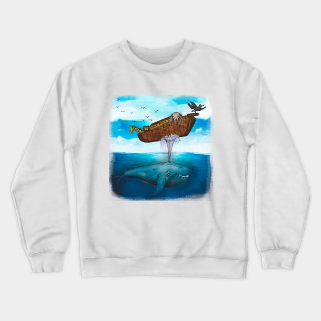 The great whale in the time of the ark Crewneck Sweatshirt by Henry Drae